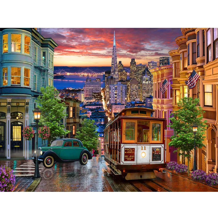 Diy 5D diamond painting san francisco Cable Car Heaven mosaic embroidery cross stitch kit full square round drill home decor