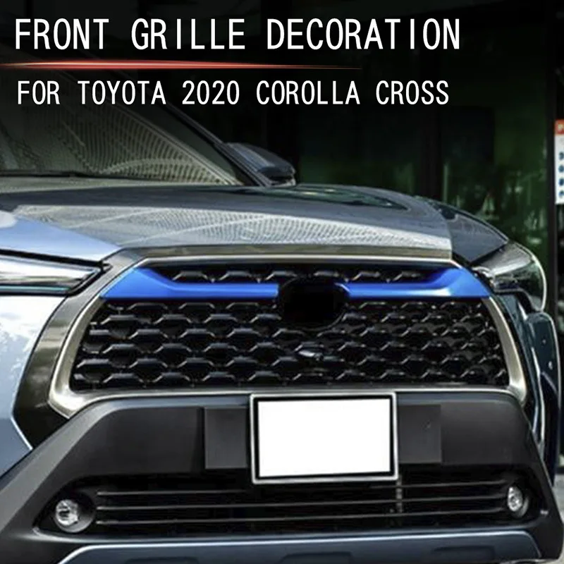 

Lapetus Car Front Middle Billet Grille Stripes Cover Trim ABS Accessories Exterior Refit Kit Fit For Toyota Corolla Cross 2020