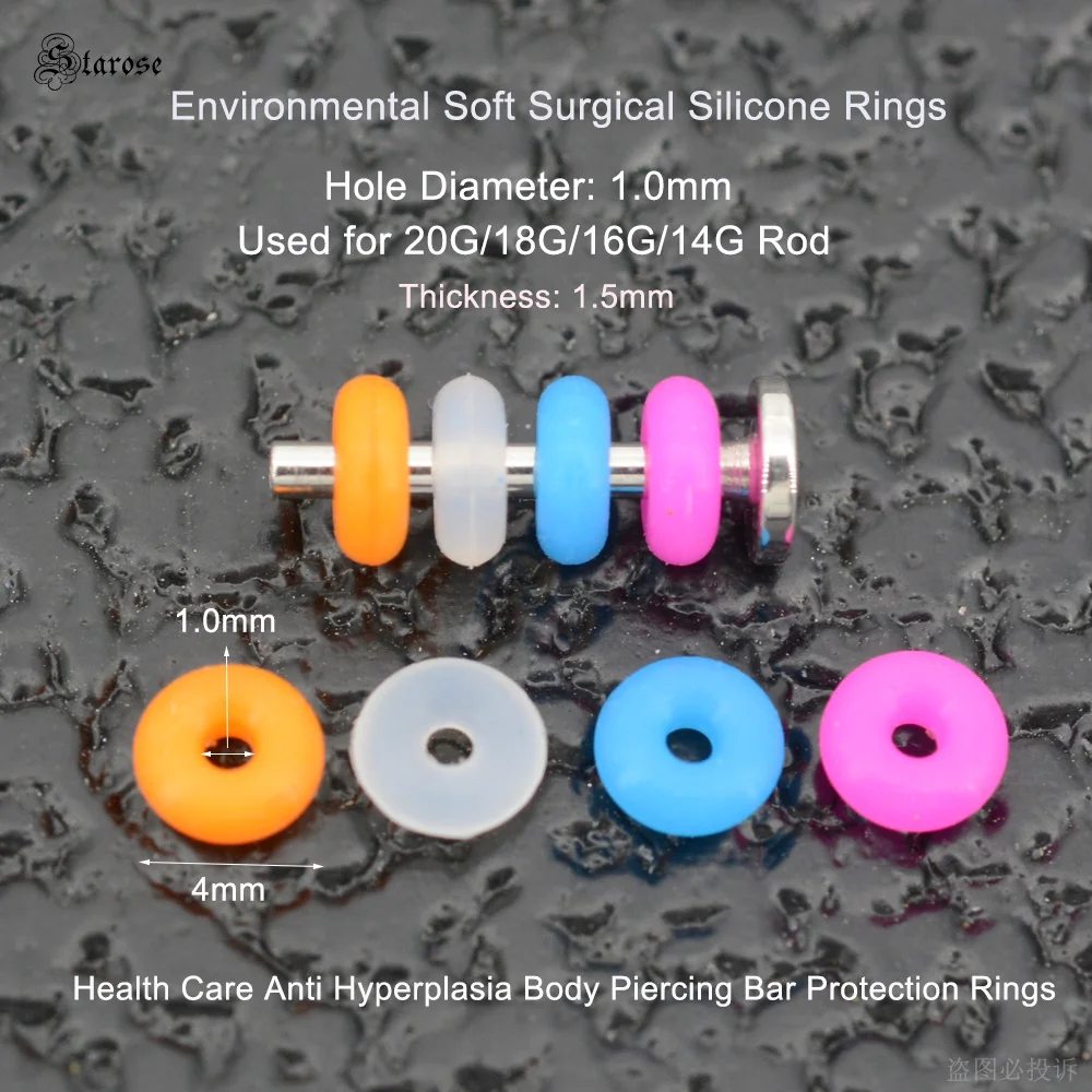 20/50/100Pcs/Pack 1.0x4mm Soft Silicone Hoop Rings Anti-allergy Body Piercing Jewelry Findings Circle Bar Spacers Accessories