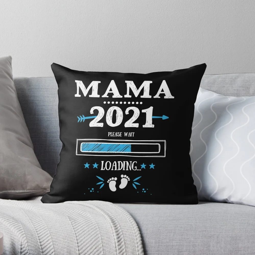 Damen Mama 2021 loading Werdende Mutter Eltern Nachwuchs Geschenk Cushion Cover Home Sofa Pillow Cover Cushion Cover