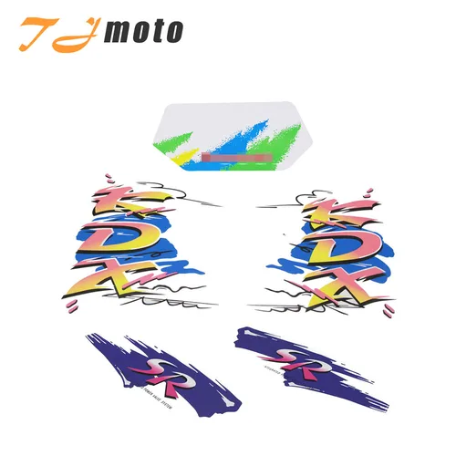 Pegatina para tanque de combustible de motocicleta, pegatina con logotipo para Kawasaki KDX 125 KDX125, juego completo de pegatinas para tanque de combustible de vehículo todoterreno