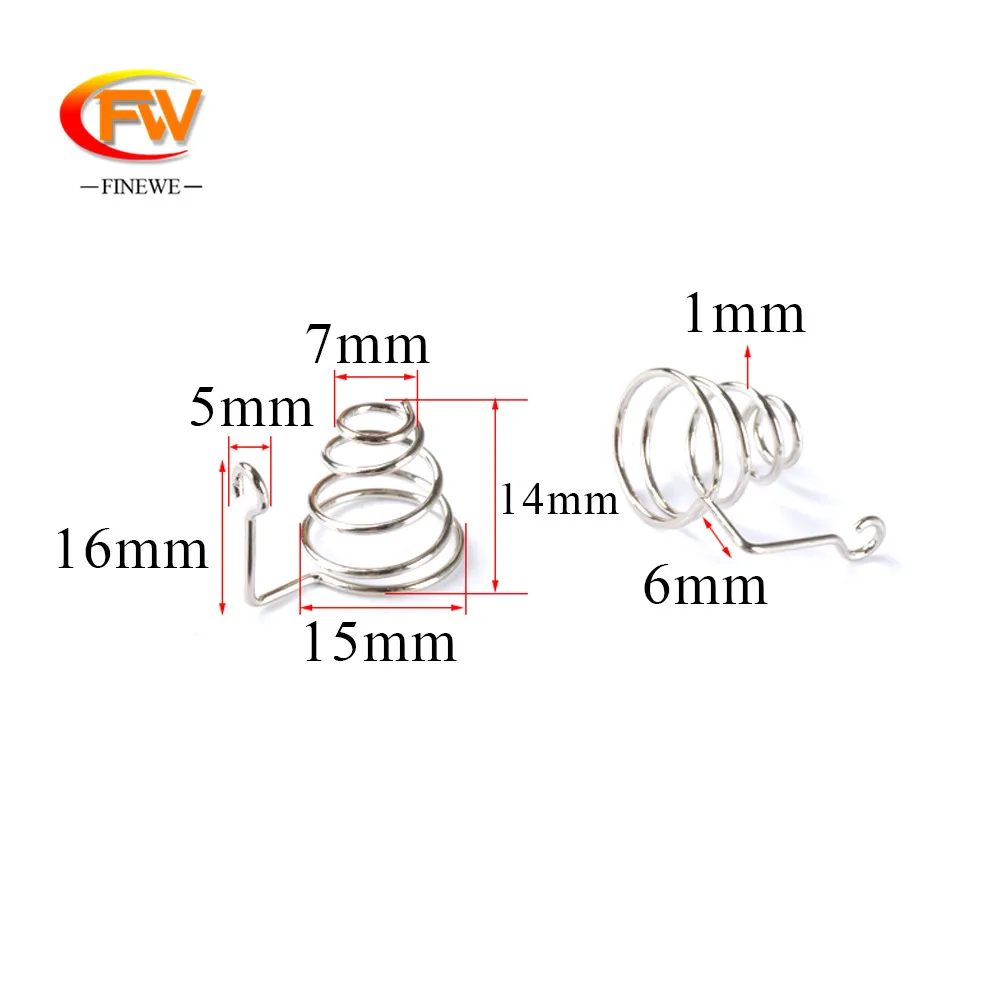 FINEWE Customized 5pcs/lot Conical Spring  Tower Pagoda Spring 1.0mm Wire Small  Pressure Contact Compression Battery Spring