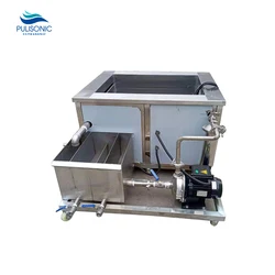 Single Tank Industrial Ultrasound Cleaning Machine With Oil Filter System For Aircraft Parts Automobile Hub Washing 5000W