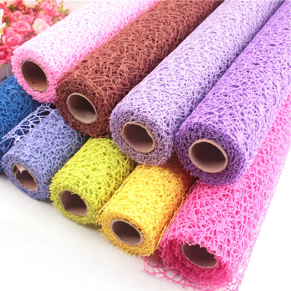 1Pcs Color Mesh Bouquet Wrapping Paper DIY Handmade Scrapbook Decorative Wedding Birthday Party Supplies Home Decoration