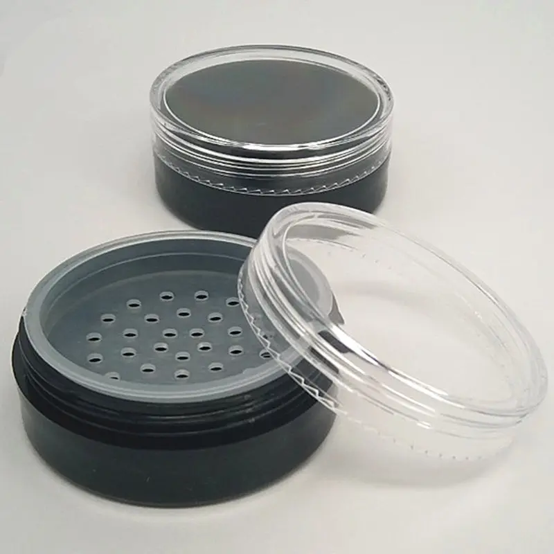 50pcs/Lot 20ml Empty Cosmetic Jar Transparent Black Powder Box (Can Be Equipped With Grid And Puff) With 8 To 10 Grams Of Powder