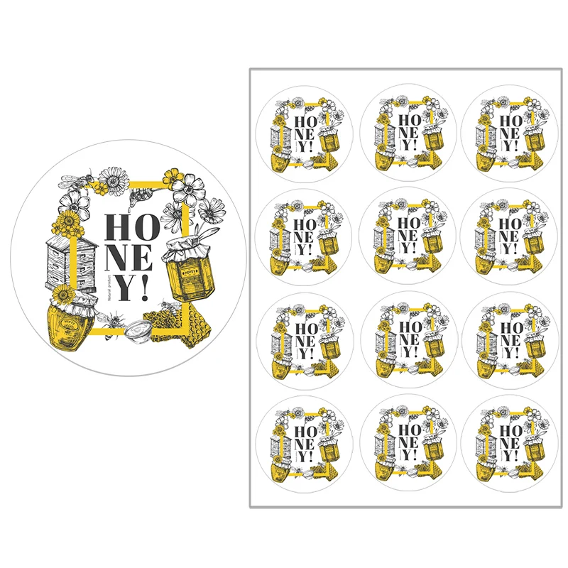 3.5cm/4.5cm Bee Sweet Honey Round Seal Sticker Honey Party Stickers Honeybee Baby Shower Sticker Lovely Party Decoration