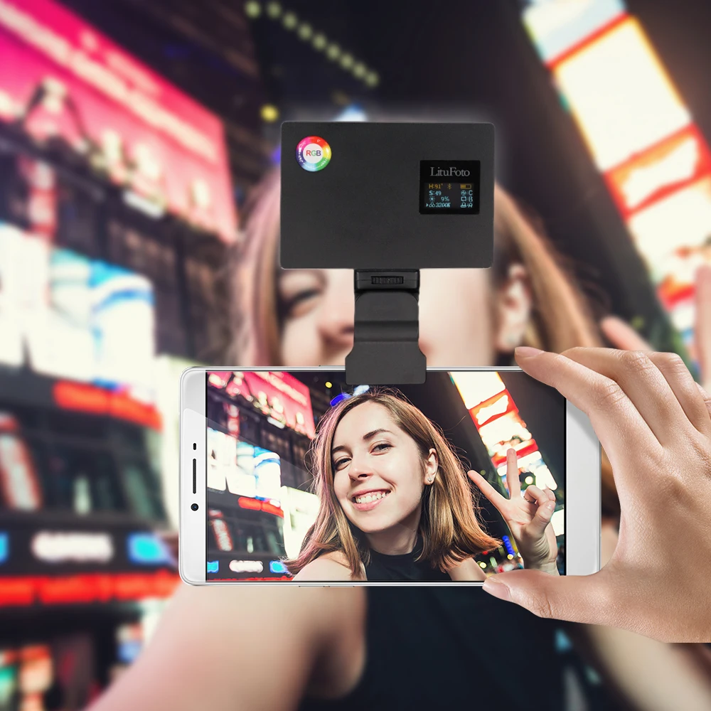 Litufoto b3 mini lâmpada multifunções clipe, 36mm * 66mm cinto 1.4 "porta de parafuso, para o telefone do computador transmissão ao vivo clipe de luz de preenchimento