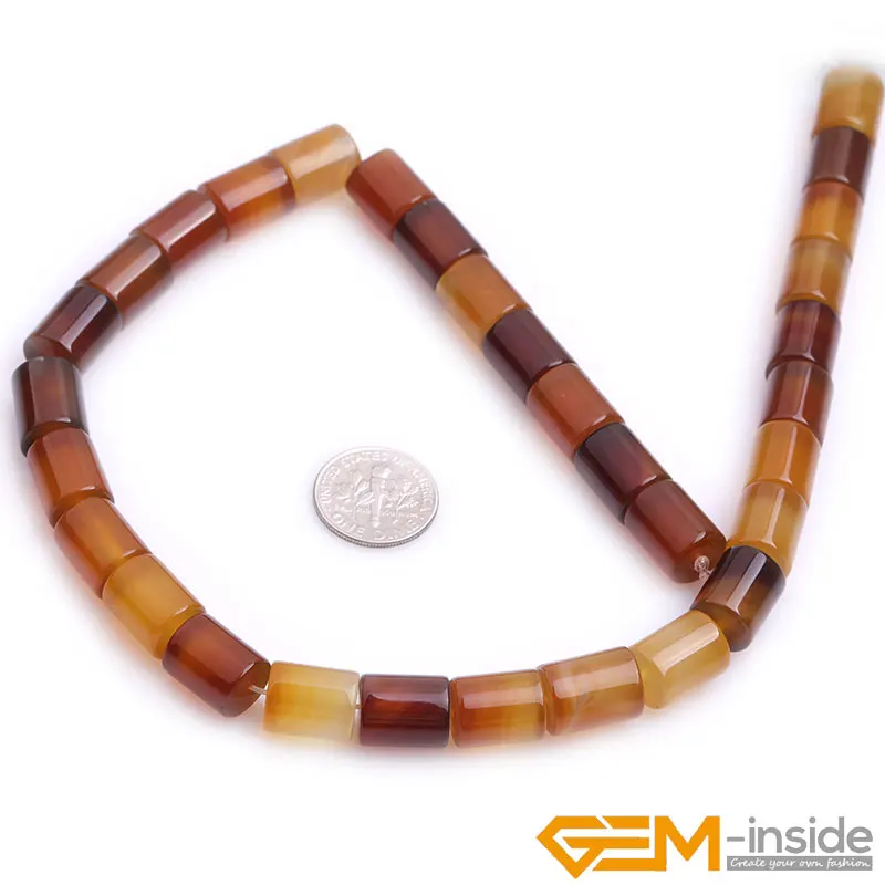 Tube Columnar Shape Yellow Carnelian Natural Stone DIY Loose Beads For Jewelry Making Strand 15 Inches