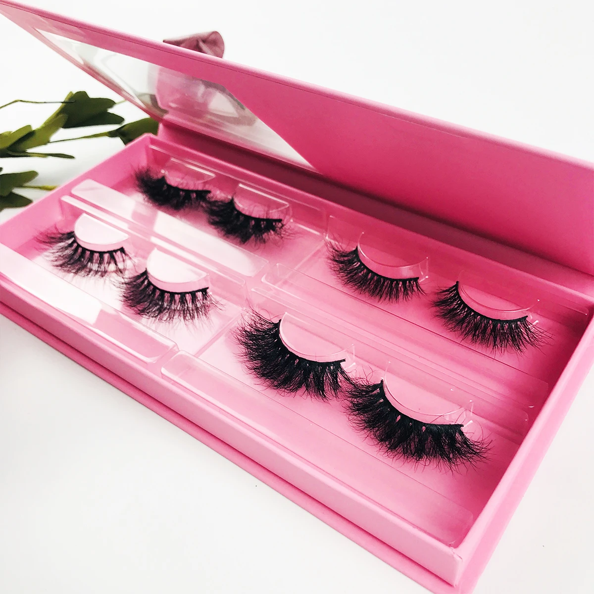 Eyelash Packaging Box Print Logo  Wholesale 4 paris 3D Mink Lashes Bulk Empty Box 25mm Mink Eyelashes Cases False Eyelashes Box