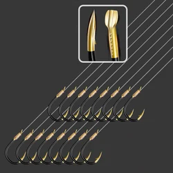 Steel fish hook high carbon carp hook Japanese-style seawater fishing Ansuo line binding line 45CM Fishing hook 10 pairs / bag 1