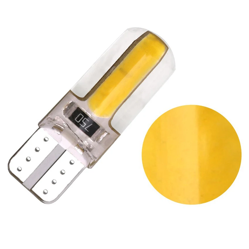 2 buah/lot lampu ekor mobil LED T10 COB 6-SMD bohlam lampu mobil 12V untuk lampu samping Wedge mobil lampu peta pintu kubah parkir samping