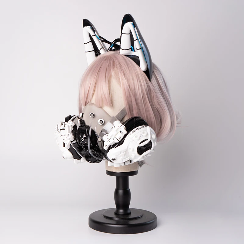 PUNK Earphone Technological functional Headphone Cosplay Props Punk Headset Mask earphone mechanical beast illuminated Ears