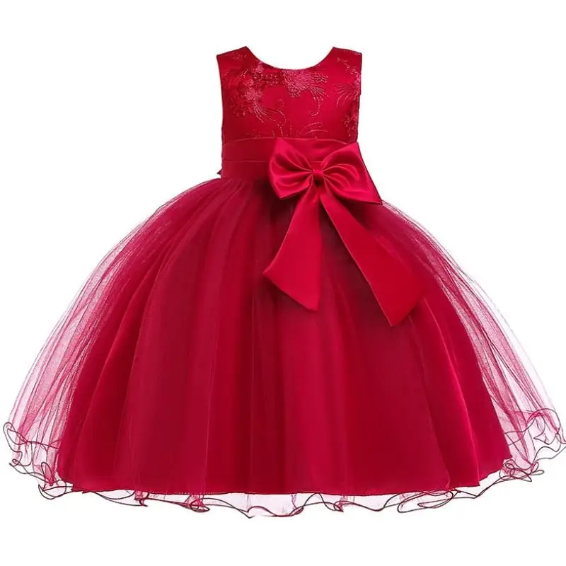 2024 Dresses For Girls Evening Party Dress Elegant Girls Princess Dress Flowers Girl Wedding Dress Summer Children Clothing3-10Y