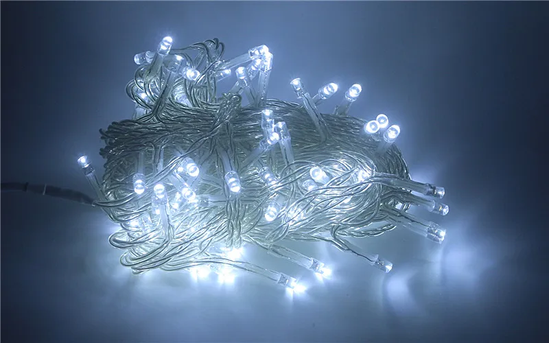 Dark Green/Transparent Soft LED Light String Fairy Garland Star Effect DC12V 4 Colors Holiday Christmas Party Exterior Layout