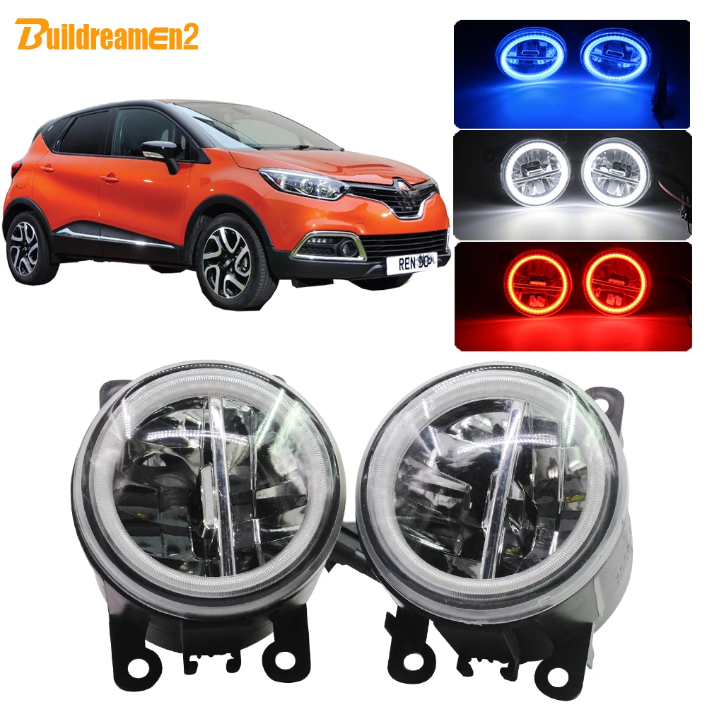 

Buildreamen2 Car H11 LED Lamp Fog Light Angel Eye DRL Daytime Running Light 4000LM 12V Styling For Renault Captur 2013-2017