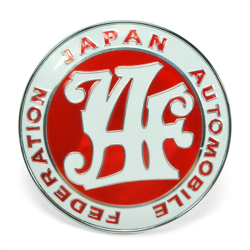 

Red JAF Logo Japan Automobile Federation JDM Car Grille Emblems Badge