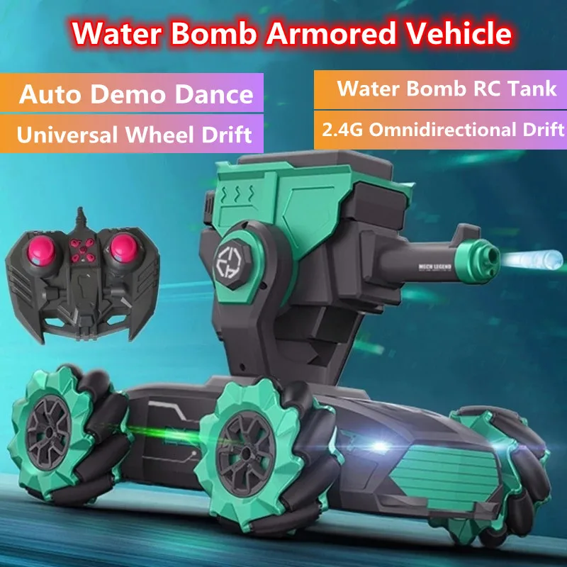 Remote Control Tank 13CH 2.4G Omnidirectional Drift Infrared Aiming Remove Magazine Water Bomb Strong Power MultiPlayer RC Toy