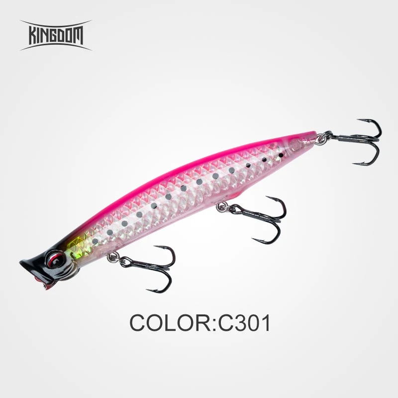 Kingdom Topwater Popper Angelköder 7,5g 12,8g 18,5g Weitwurf-Kunstköder Hochwertige Wobbler Z-Action Köder