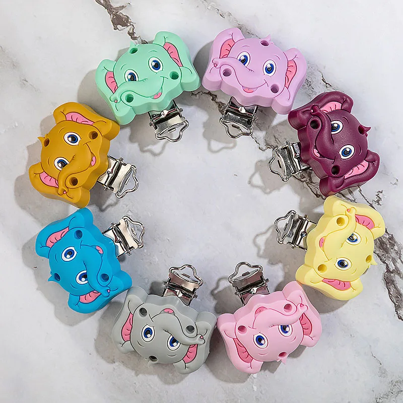 TYRY.HU 3Pc Cartoon Dinosaur Pacifier Dummy Teether Chain Holder Clips DIY Baby Pacifier Chain Accessories Toothing Clip