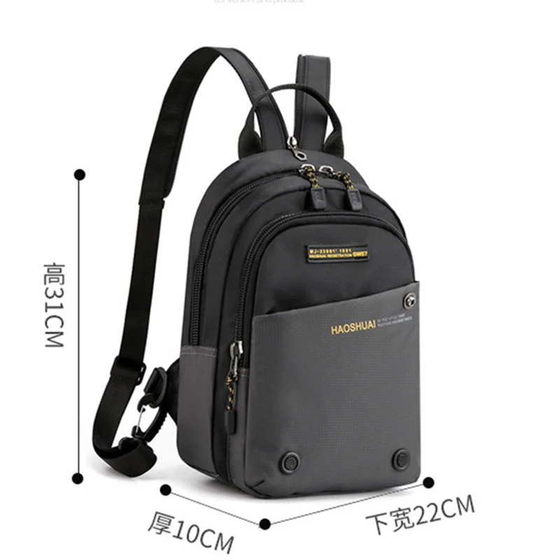 Männer Kleine Rucksack Rucksack Messenger Cross Body Brust Taschen Mehrzweck Military Reise Nylon Männlichen Mode Daypack Rucksack – Detail 1