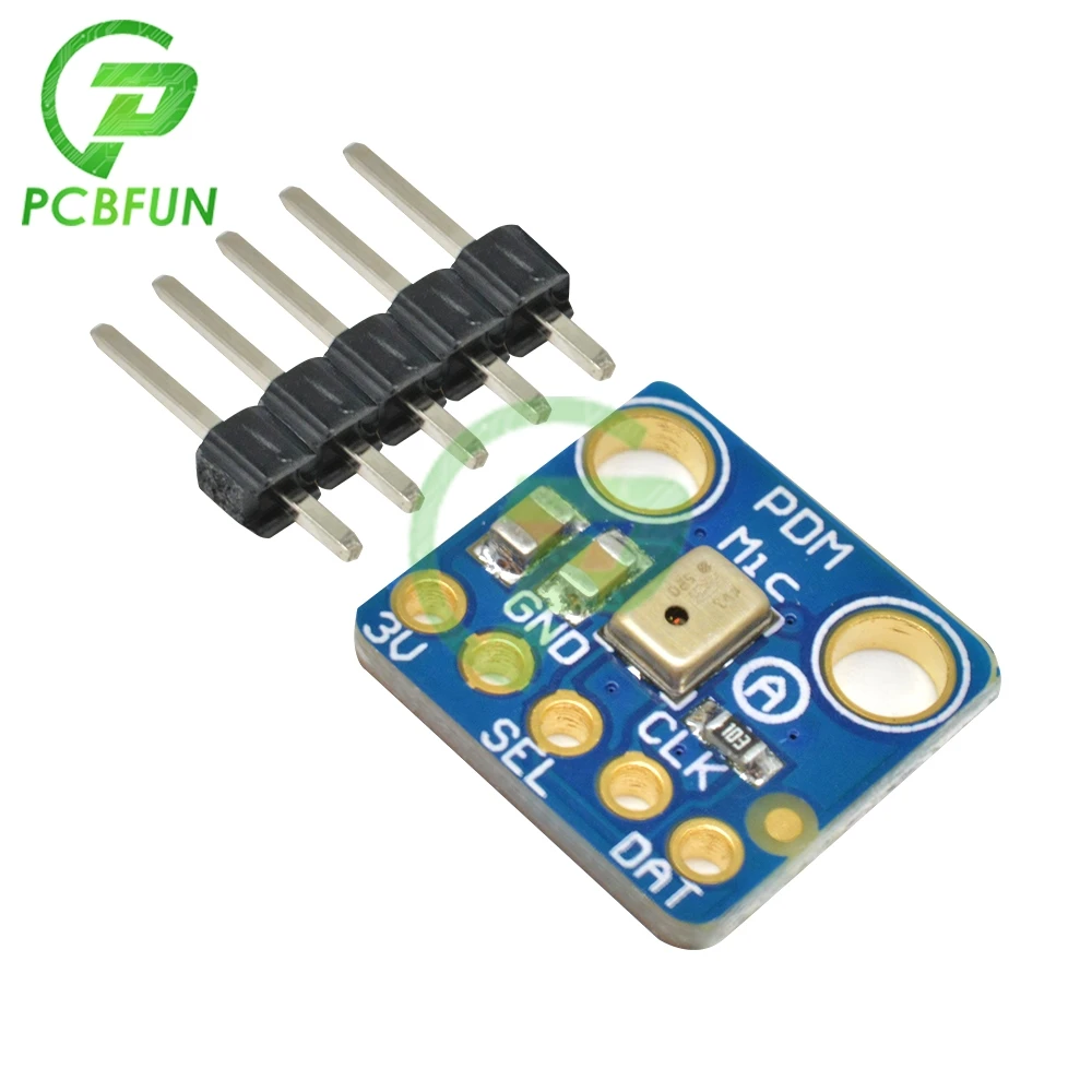 MP34DT01 PDM MEMS Digital Microphone Module 61dB Low Noise 1.8V-3.3V 1-3.25 MHz I2S Interface Audio Development Breakout Board