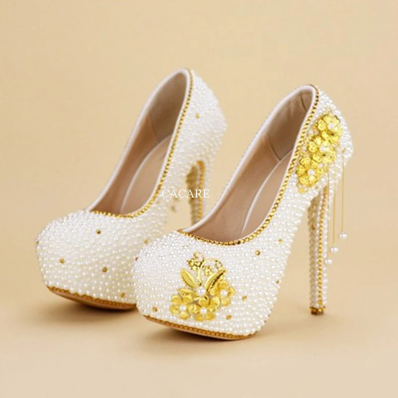 CACARE Luxury Wedding Shoes Shinny Rhinestones Platform High Heels Customized Bridal Party Shoes Cinderella Multi-choice F2956