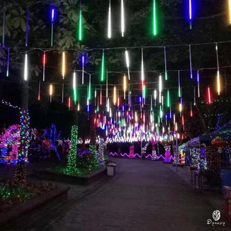 Meteor Lamp Outdoor Linear Tube LED 30/50/80CM Waterproof Tube Raining Effect For Christmas Holiday Festival Decoration Ornament