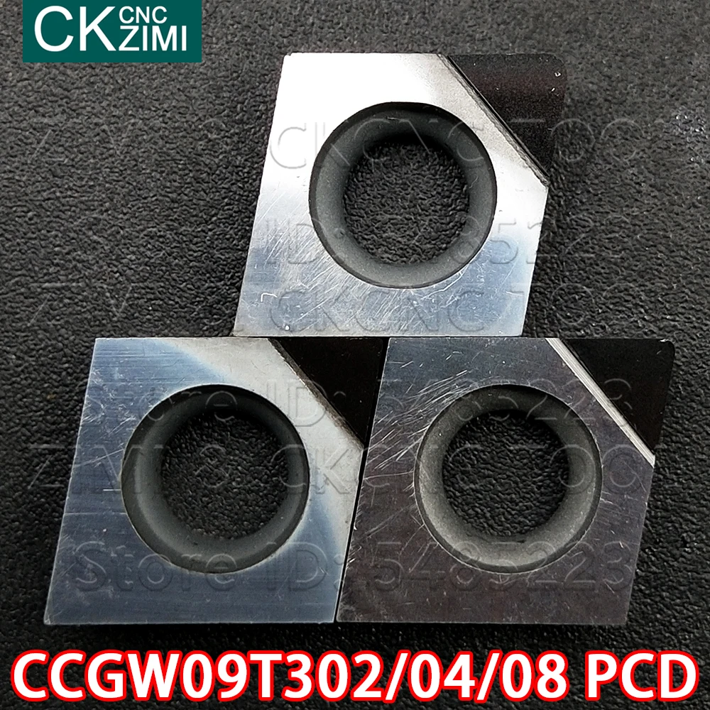 CCMT CCGW09T302 PCD CCGW09T304 PCD CCMT CCGW09T308 PCD Dimamond PCD CNC inserti da taglio tornio strumenti CCGW CCMT 09T3 per alluminio