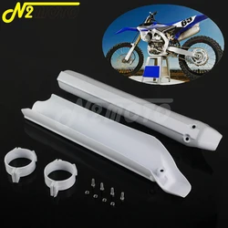 2pcs Supermoto MX Enduro Motocross White Fork Guard Cover Guards Protection Dirt Bike Universal For Yamaha Honda Suzuki Kawasaki