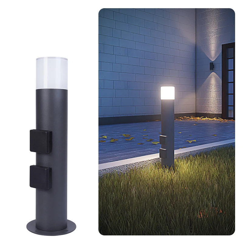 Impermeável Outdoor Garden Lamp Base E27 Corpo de Alumínio Pir Sensor eu Socket 3680w 16a Pathway Lawn Lamp For Garden Decoration Pcs