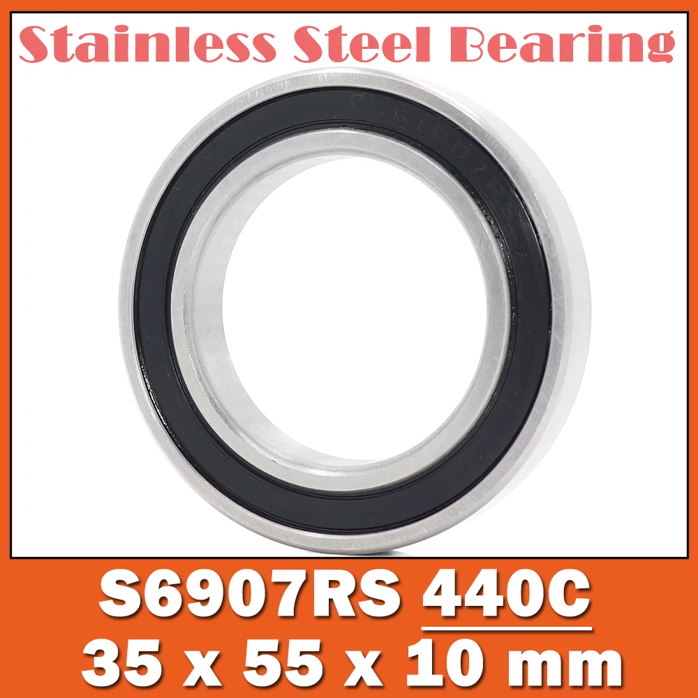 S6907RS Bearing 35*55*10 mm ( 5 PCS ) ABEC-3 440C Stainless Steel S 6907RS Ball Bearings 6907 Stainless Steel Ball Bearing