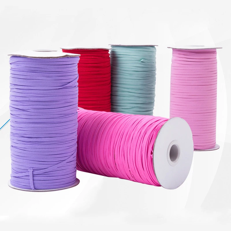 3mm/6mm 36 Colors Flat Elastic Band 90 Meters/Roll Ribbon Rubber Band Stretch Rope Sewing Garment Accessories DIY Craft