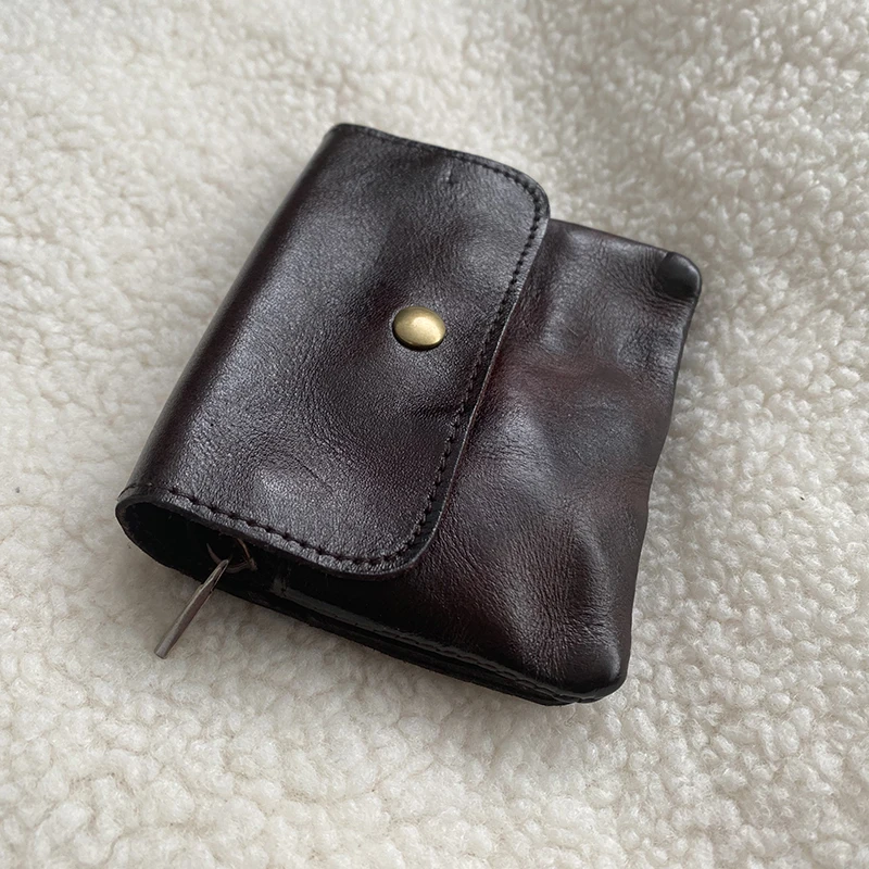 Styl Vintage mężczyźni skórzana moneta kiesa portfel sprzęgła brelok Zipper mała miękka torba Mini torba