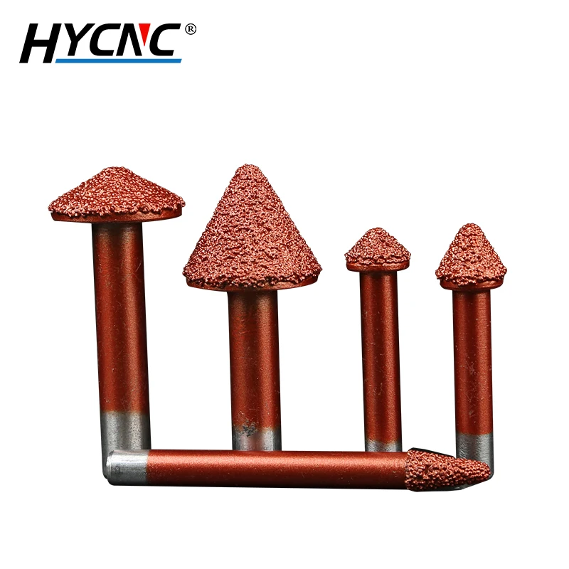 1pc Cnc Mushroom Milling Cutter Double Frosted Tapered V-Shaped Knife Stone Carving Tool Marble Granite Cutting Bit