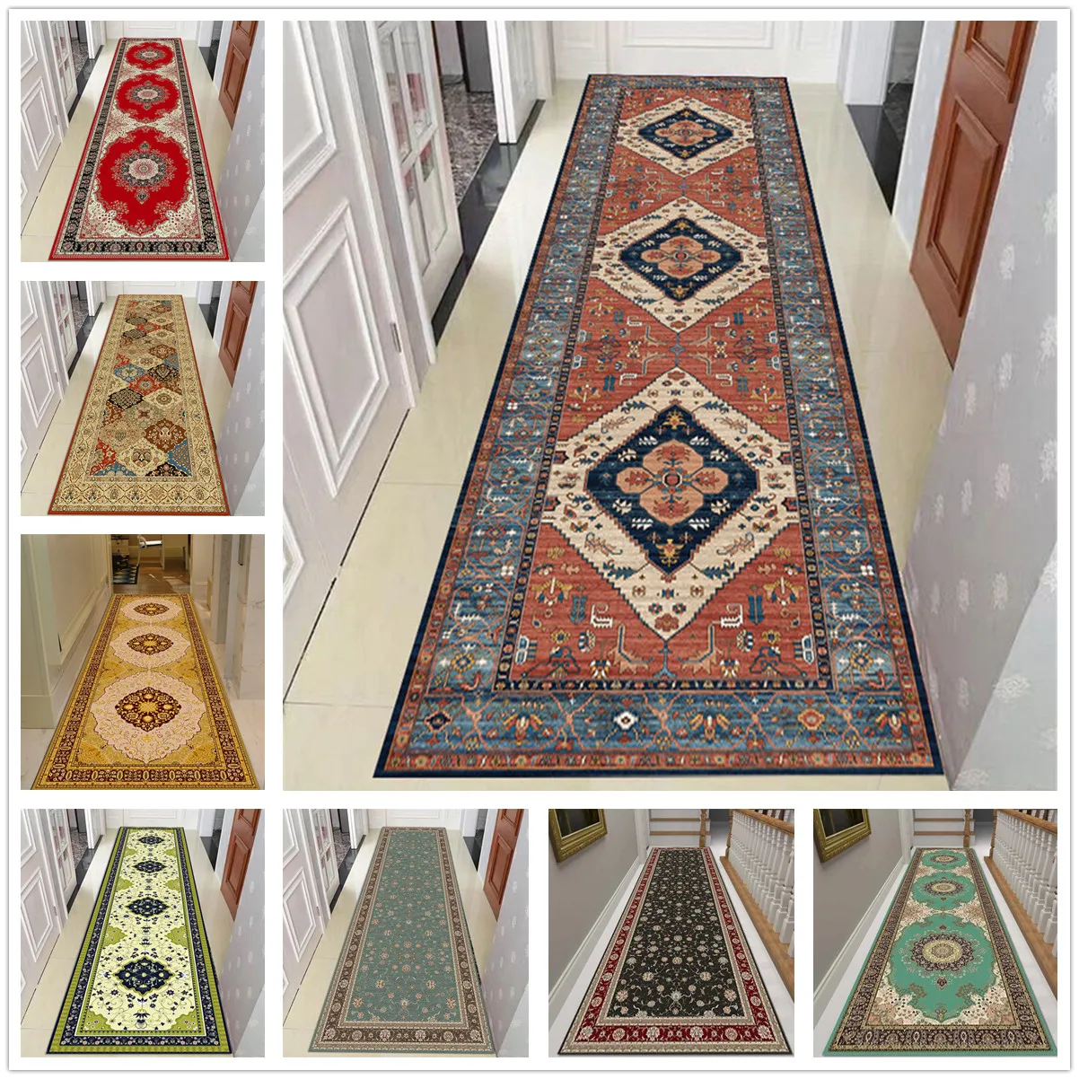 National Style Living Room Area Rug Home Decor Persian Corridor Hallway Carpet Islam Prayer Passageway Bedroom Rug Kitchen Mat