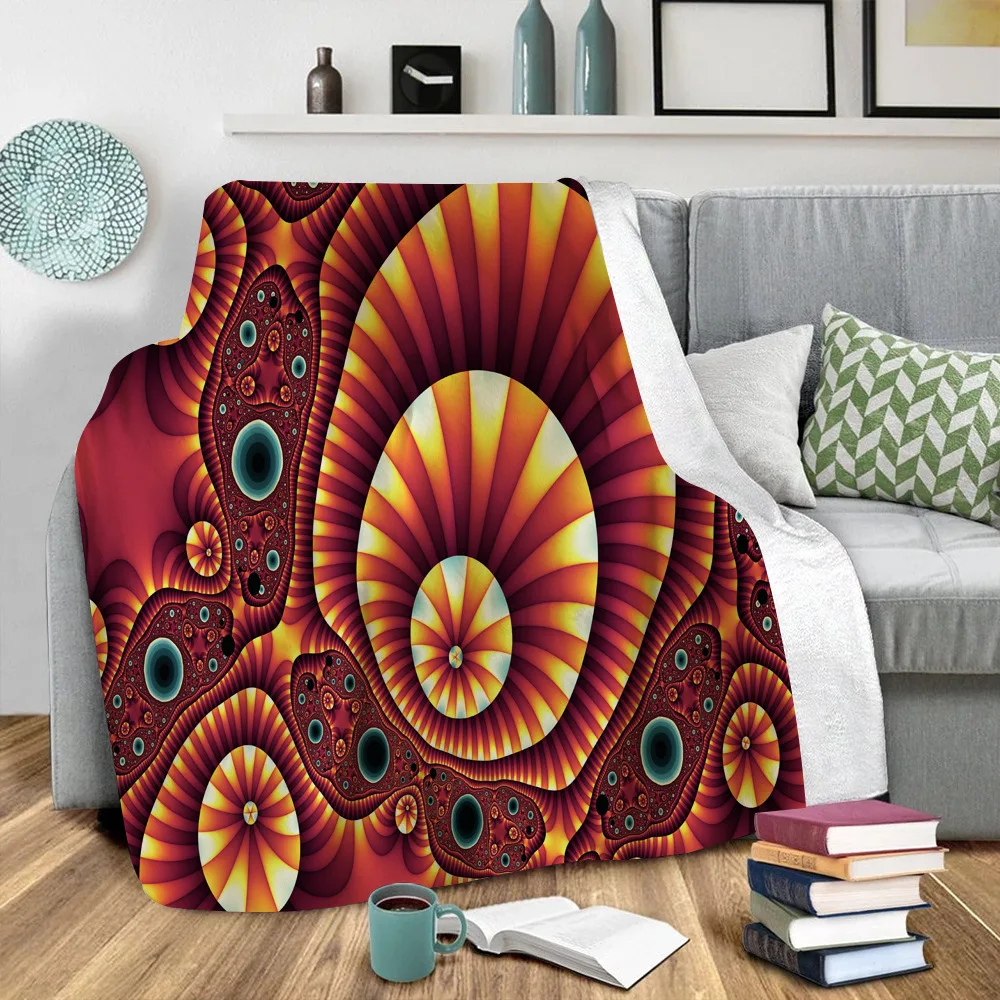 

Psychedelic 3d printed fleece blanket for Beds Hiking Picnic Thick Quilt Fashionable Bedspread Sherpa Throw Blanket 05