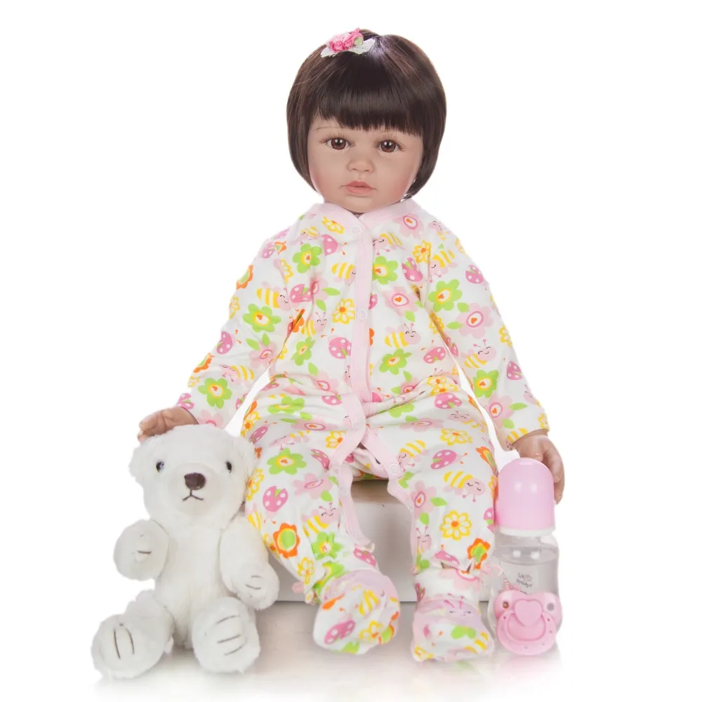 

bebes Fashion Reborn Baby Doll 60 cm Silicone Soft Stuffed Doll Baby Reborn Boneca Menina Lifelike Bebe House Play Toy Kid Gift