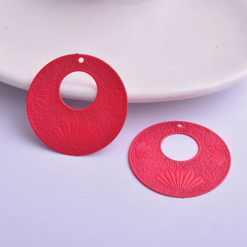 30 Stück AB6388 35mm Messing Roségold plattierte runde Blumenanhänger Schwarz Anhänger – Detail 2