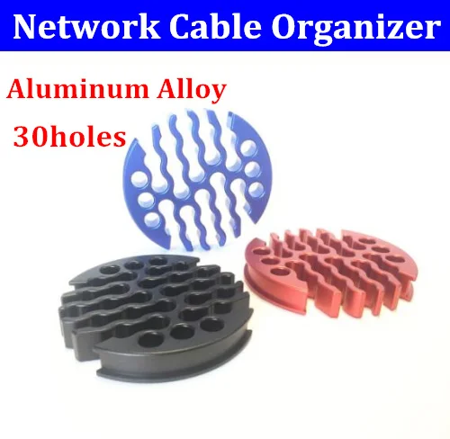 Aluminum alloy network cable organizer 30holes management cable comb router network cabinet machine room for category 5/6 cable