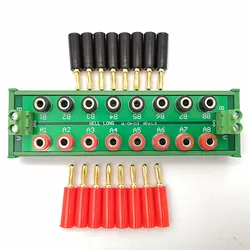DIN Rail Mounting 2 x 8-Bit Banana Jack Power Distribution Module, DC Power Distribution Board.