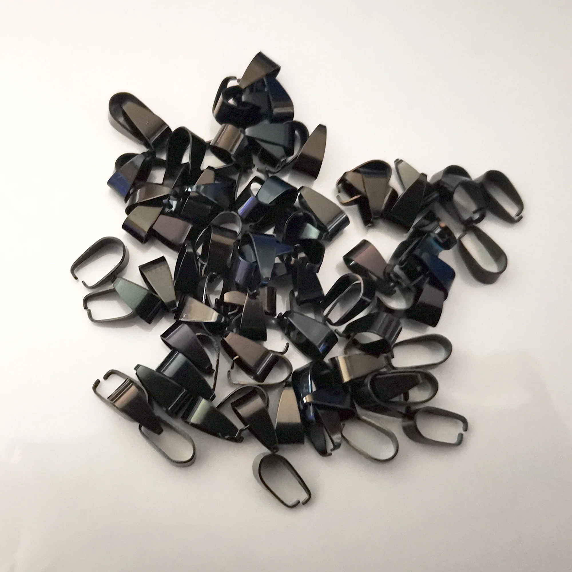 

50pcs black Stainless Steel Pendant Hook Pinch Bail Clip Clasp jewelry findings jewelry accessories DIY 5*10mm