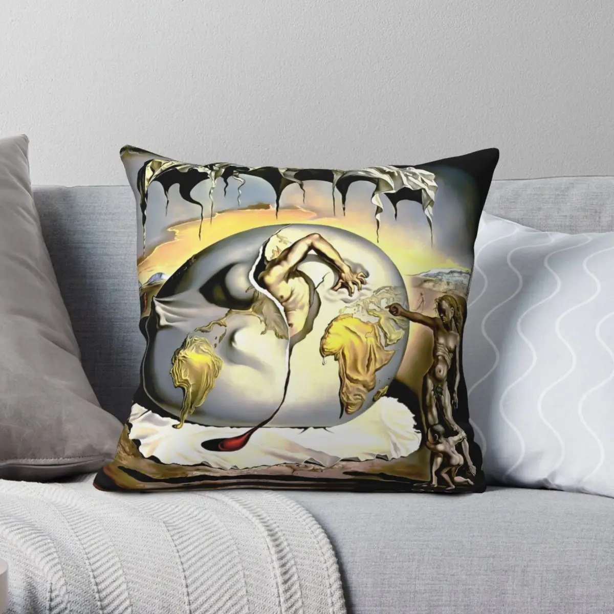 Salvador Dali The Birth Of The New Man Pillowcase Polyester Linen Velvet Creative Zip Decor Throw Pillow Case Bed Cushion Cover