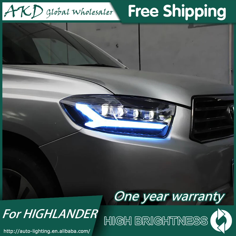 

Headlights For Toyota Highlander 2009-2011 DRL Daytime Running Lights Head Lamp LED Bulb Fog Lights Tuning Car Accessories