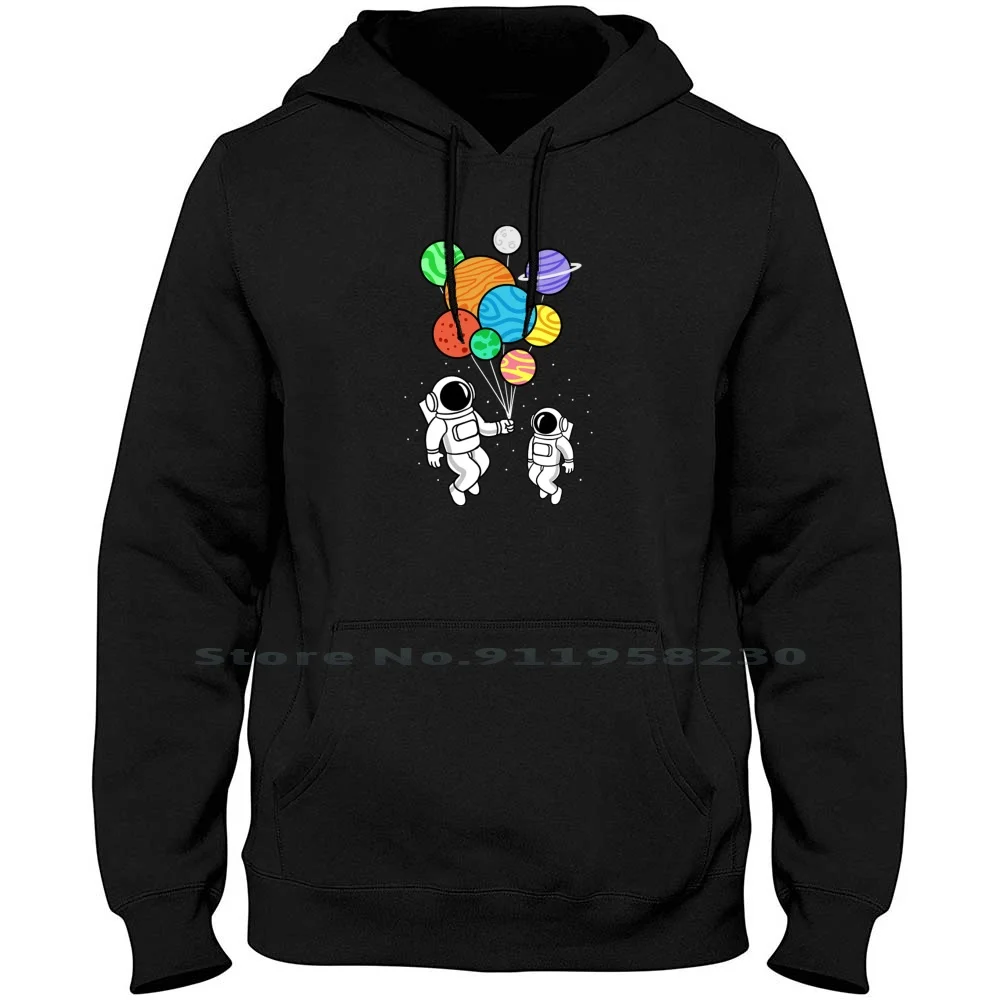 Astronaut Planet Balloons For Space Lover Hoodie Sweater Cotton Balloons Cartoon Balloon Planet Astro Space Comic Movie Lover