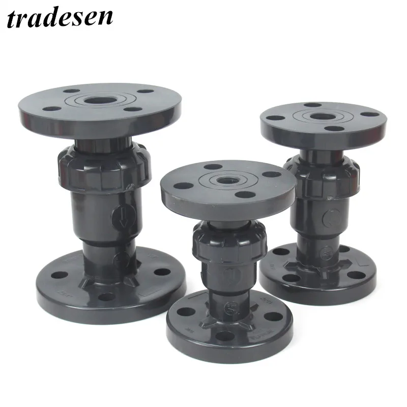 

1Pcs 20-110mm UPVC Flange Check Valve PVC One-way Valve Plastic Hemisphere Type Garden Home Industrial Equipment Pipe Fittings