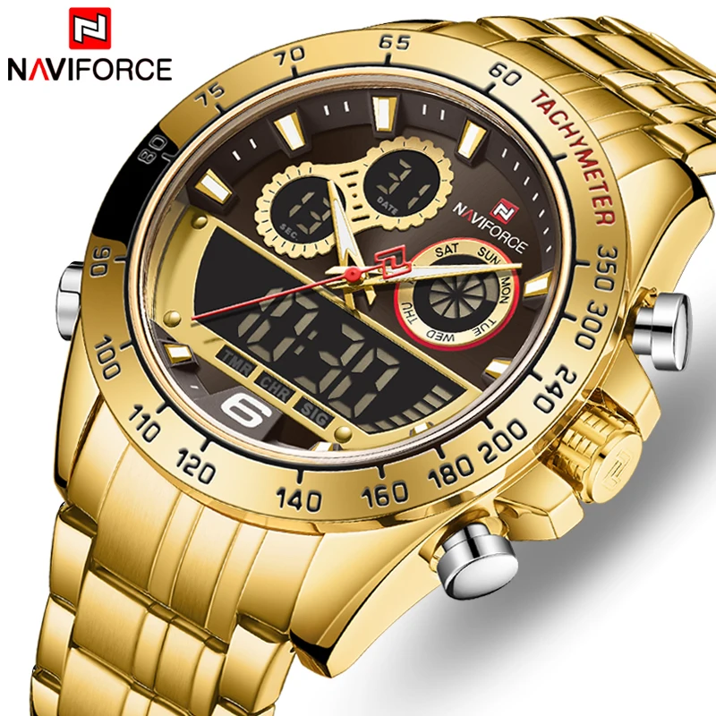 Men Watch NAVIFORCE Top Brand Luxury Mens Quartz Gold Watches Men Sports Waterproof Man Wrist Watch Chronograph Male Clockes