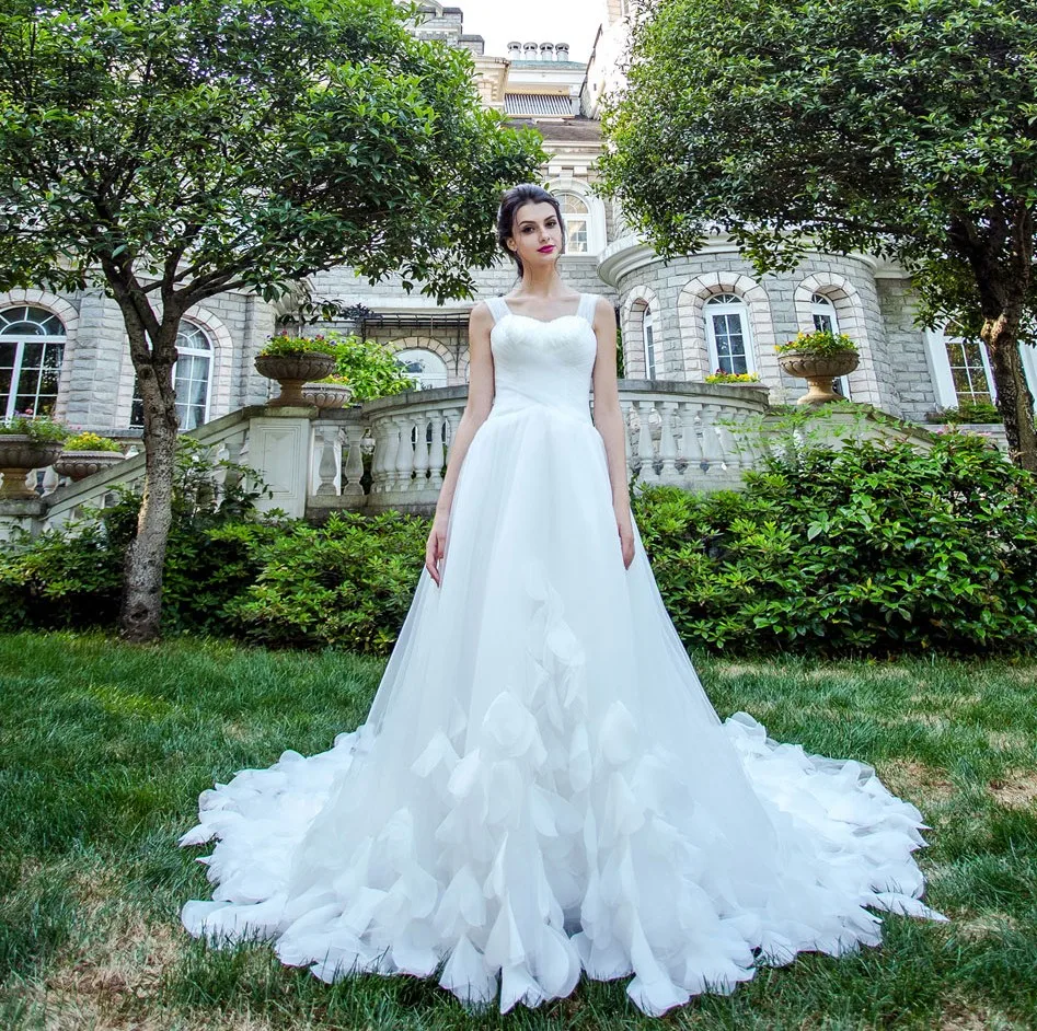 Vestido De novia De princesa De lujo con diseño De nubes y flores en 3D, traje De novia De talla grande, 2023