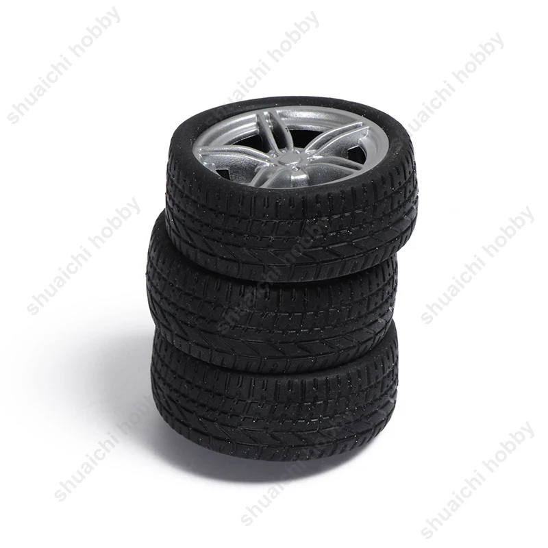 10 pezzi ruote in gomma fai da te diametro pneumatici 40mm pneumatici 3mm albero indossabile per RC Mini modello di auto giocattolo pezzi di ricambio