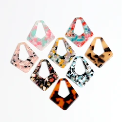 Tortoise Shell Beads,Acetate Acrylic Earring Charms,Teardrop Shaped Pendants,Jewelry findings,Earrings Parts,50mmx45mm ACE233