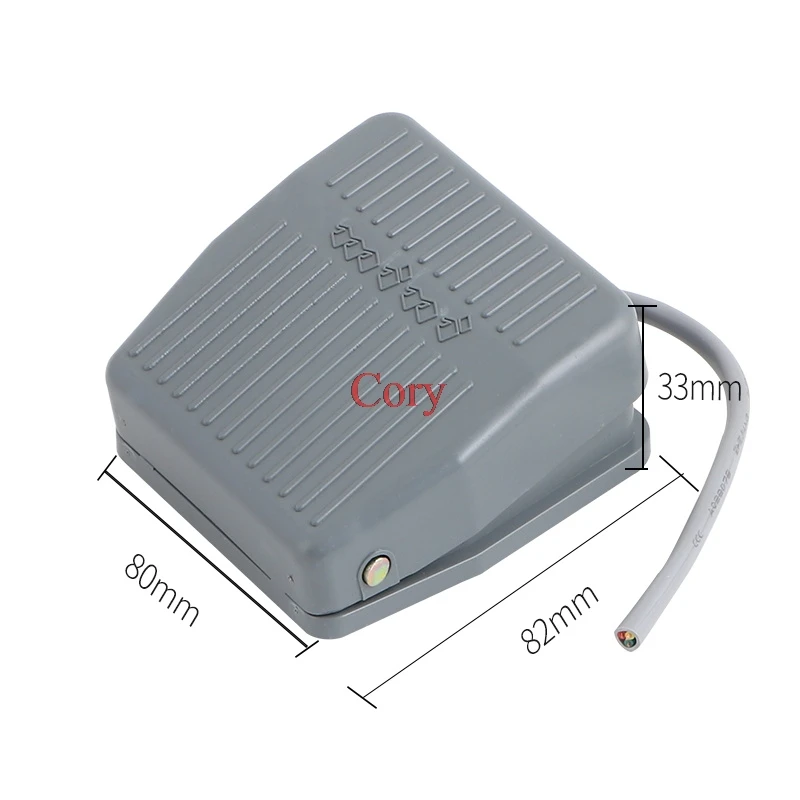 1Pc AC 250V 10A Fronted Push Mini Foot Pedal Switch Footswitch Momentary SPDT Grey w 15cm Cable